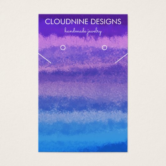 Paarse blauwe Ketting juwelenkaart Visitekaartje (Voorkant)