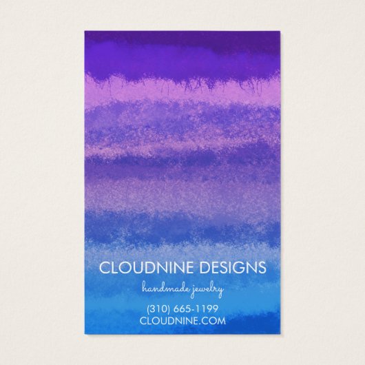 Paarse blauwe Ketting juwelenkaart Visitekaartje (Achterkant)