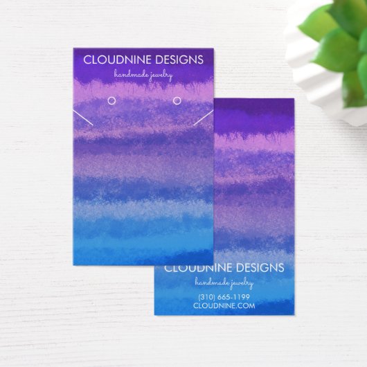 Paarse blauwe Ketting juwelenkaart Visitekaartje (Bureau)