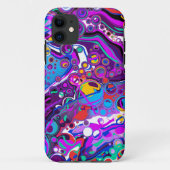 Paarse, blauwe, kleurrijke bubbels Abstract modern Case-Mate iPhone Case (Achterkant)