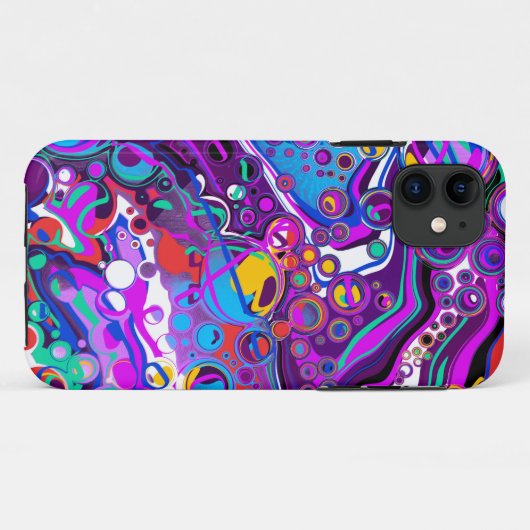Paarse, blauwe, kleurrijke bubbels Abstract modern Case-Mate iPhone Case (Achterkant (horizontaal))