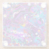Paarse, blauwe, kleurrijke bubbels Abstract modern Glazen Onderzetter (Achterkant)