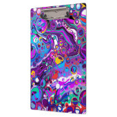 Paarse, blauwe, kleurrijke bubbels Abstract modern Klembord (Links)