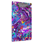 Paarse, blauwe, kleurrijke bubbels Abstract modern Klembord (Rechts)