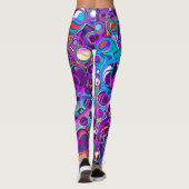 Paarse, blauwe, kleurrijke bubbels Abstract modern Leggings (Achterkant)