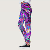Paarse, blauwe, kleurrijke bubbels Abstract modern Leggings (Links)
