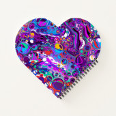 Paarse, blauwe, kleurrijke bubbels Abstract modern Notitieboek (Achterkant)