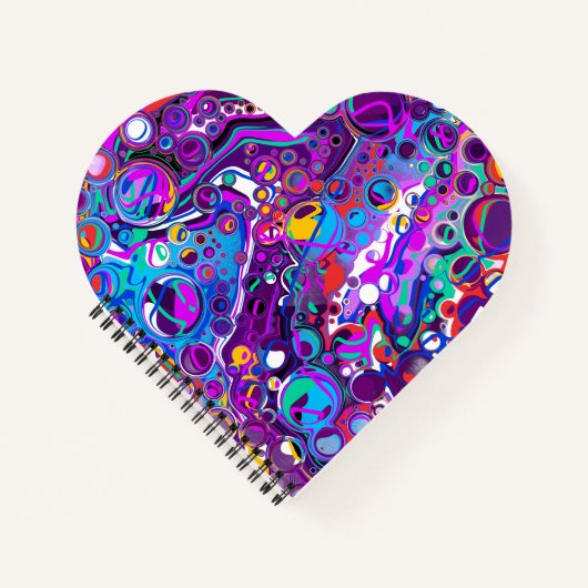 Paarse, blauwe, kleurrijke bubbels Abstract modern Notitieboek (Voorkant)