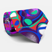 Paarse, blauwe, kleurrijke bubbels Abstract modern Stropdas (Opgerold)