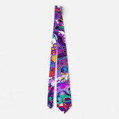 Paarse, blauwe, kleurrijke bubbels Abstract modern Stropdas (Achterkant)