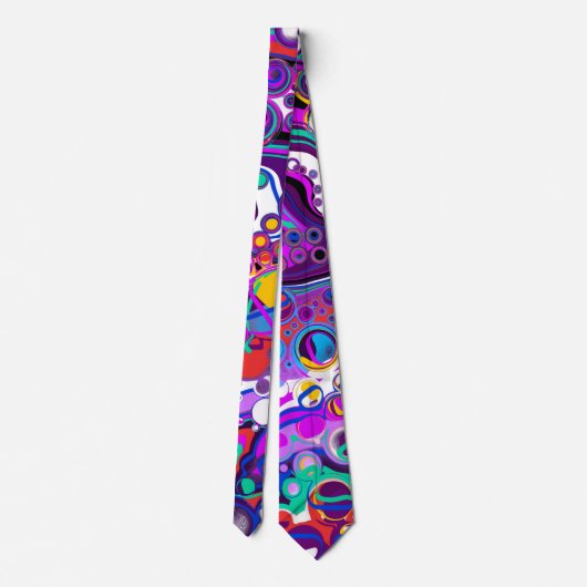 Paarse, blauwe, kleurrijke bubbels Abstract modern Stropdas (Achterkant)
