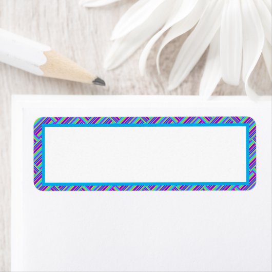 Paarse Blauwe Kleurrijke Patroon Terugkeeradreseti Etiket (Insitu)
