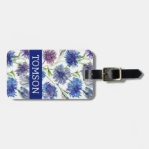 paarse, blauwe korenbloemen, waterverf