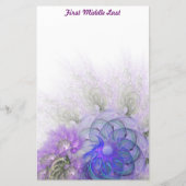 Paarse blauwe lacy Abstract ventilator op maat Briefpapier (Voorkant)