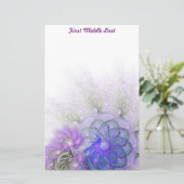 Paarse blauwe lacy Abstract ventilator op maat Briefpapier (Staand voorkant)