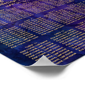 Paarse blauwe lampjes en een rondebruidskaart poster (Hoek)