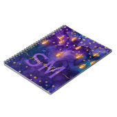 Paarse & Blauwe Lantaarn Glow Monogram Notitieboek (Linkerzijde)