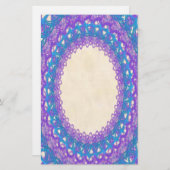 Paarse blauwe lens p2 Stationery Pages, gelinkt Briefpapier (Voorkant / Achterkant)