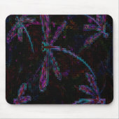  Paarse blauwe libellen op zwart Muismat (Voorkant)