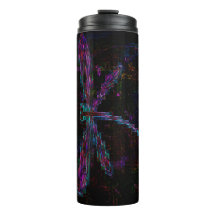  Paarse blauwe libellen op zwart