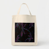  Paarse blauwe libellen op zwart Tote Bag (Voorkant)