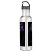  Paarse blauwe libellen op zwart Waterfles (Achterkant)