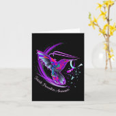 Paarse Blauwe Lint Zelfmoordpreventie Bewustzijn 1 Kaart (Gele Bloem)