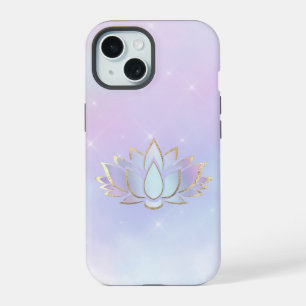 paarse blauwe lotus bloem ontwerp iPhone 15 case
