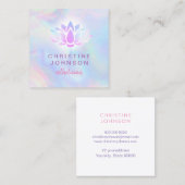 paarse blauwe lotusbloem logo vierkante visitekaartje (Voorkant / Achterkant)