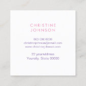 paarse blauwe lotusbloem logo vierkante visitekaartje (Achterkant)