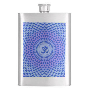 Paarse Blauwe Lotusbloem meditatie wiel OM Flacon