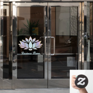 paarse blauwe lotusbloem raamsticker