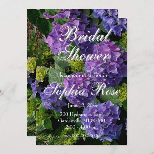 Paarse blauwe maagdenpalm hortensia's Vrijgezellen Kaart (Voorkant / Achterkant)
