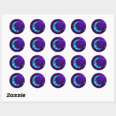 Paarse/Blauwe Maan Star Sticker (Vel)