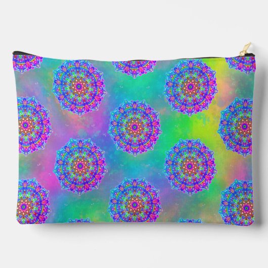 Paarse Blauwe Mandala Patroon Boho Etui (Achterkant)