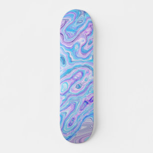 Paarse Blauwe Marmer Textuur Abstracte Vloeibare V Persoonlijk Skateboard