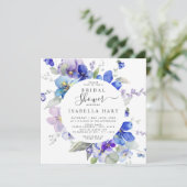 Paarse Blauwe MauveViola Lente Bloemen Vrijgezelle Kaart (Staand voorkant)