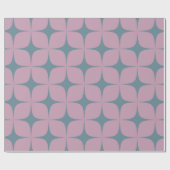 Paarse Blauwe Mid Century Moderne Elegante Geometr Cadeaupapier (Vlak)