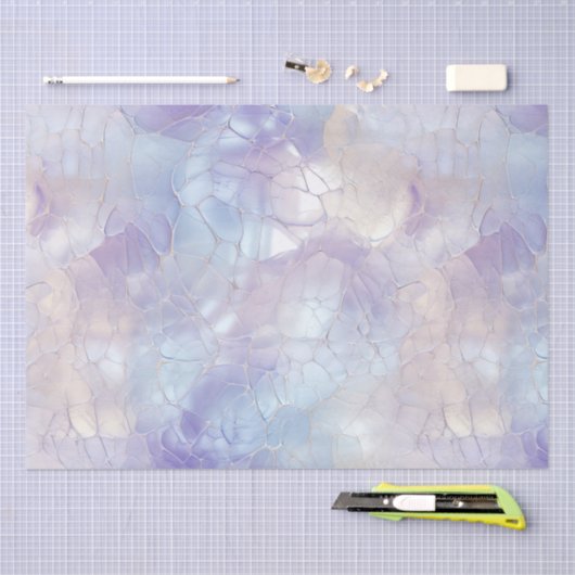 Paarse Blauwe Mist Parel Wit Tissuepapier (Craft)