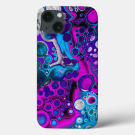 Paarse, blauwe, moderne, Abstracte, vochtige Art m Case-Mate iPhone Case