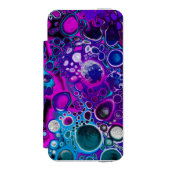 Paarse, blauwe, moderne, Abstracte, vochtige Art m Incipio iPhone Portemonnee Hoesje (Voorkant Agenda)
