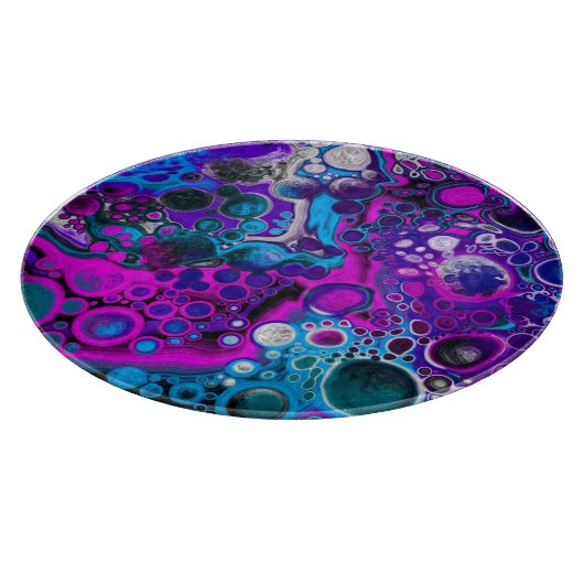 Paarse, blauwe, moderne, Abstracte, vochtige Art m Snijplank (Hoek)