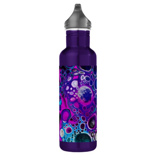 Paarse, blauwe, moderne, Abstracte, vochtige Art m Waterfles (Rechts)