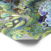 Paarse blauwe motif Abstract Poster (Hoek)