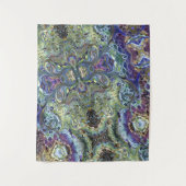 Paarse blauwe motif Abstract Wandkleed (Voorkant)