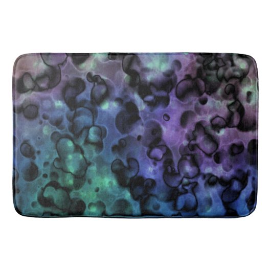 Paarse Blauwe N Blauwgroen Abstracte Bubbels Badma Badmat (Voorkant)
