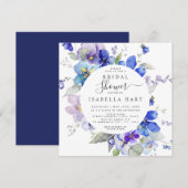 Paarse Blauwe Navy Viola Spring Floral Vrijgezelle Kaart (Voorkant / Achterkant)