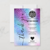 Paarse blauwe nebula Galaxy Glitter Order Hartelij Bedankkaart (Voorkant)