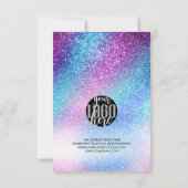 Paarse blauwe nebula Galaxy Glitter Order Hartelij Bedankkaart (Achterkant)