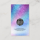 Paarse blauwe nebula Galaxy Glitter Order Hartelij Visitekaartje (Achterkant)